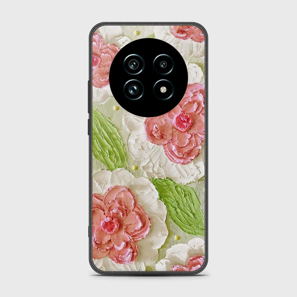 Realme 12 5G Cover - Floral Series - Design 13 - Offwhite & Green - HQ Premium Shine Durable Shatterproof Case