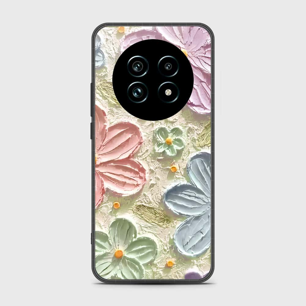 Realme 13 Cover - Floral Series - Design 15 - Blue & Green - HQ Premium Shine Durable Shatterproof Case