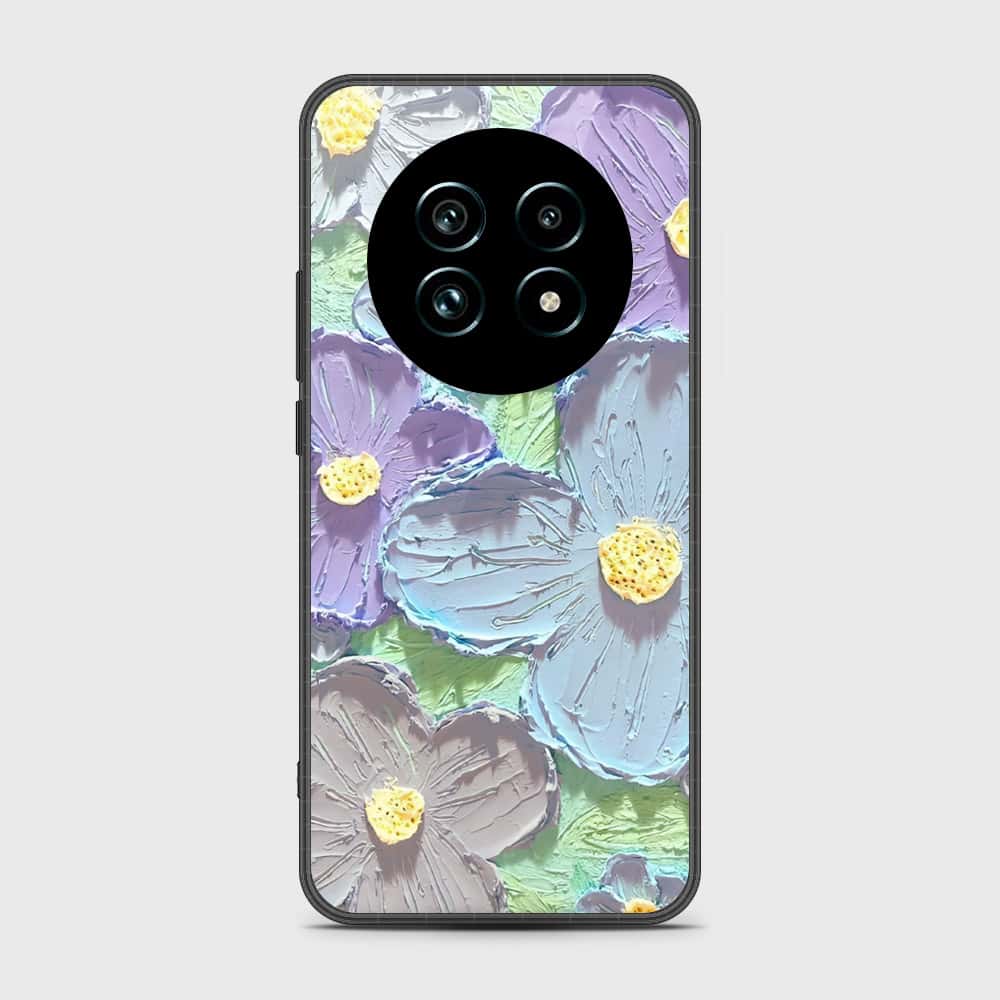 Realme 13 Cover - Floral Series - Design 1 - Purple & Aqua - HQ Premium Shine Durable Shatterproof Case