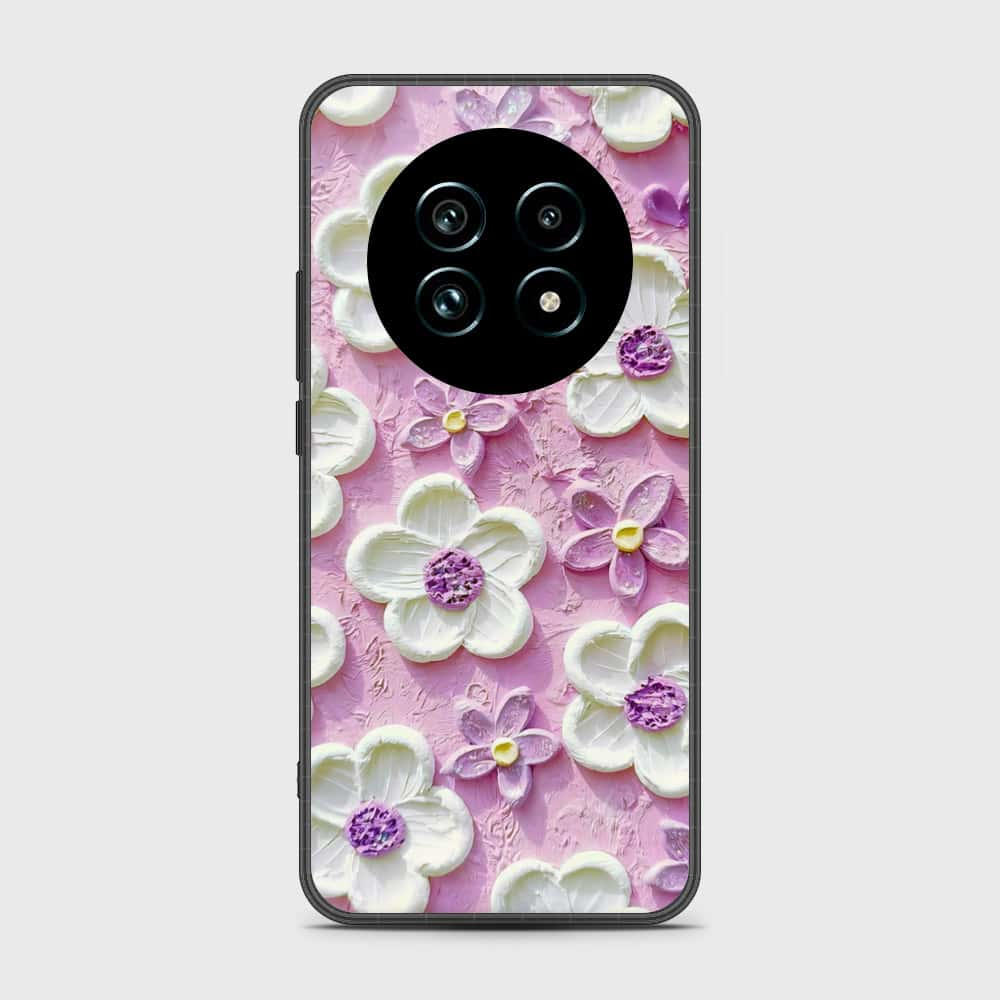 Realme 13 Plus 5G Cover - Floral Series - Design 4 - Purple & White - HQ Premium Shine Durable Shatterproof Case