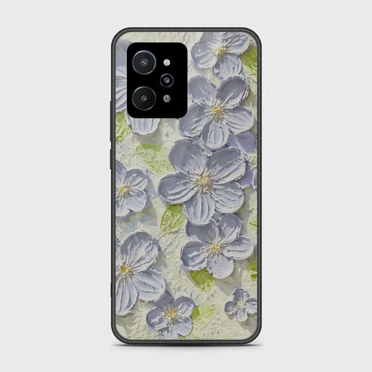 Realme C31 Cover - Floral Series - Design 12 - Grey & Green - HQ Premium Shine Durable Shatterproof Case