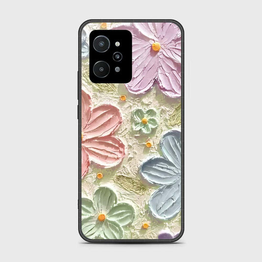 Realme C31 Cover - Floral Series - Design 15 - Blue & Green - HQ Premium Shine Durable Shatterproof Case