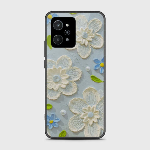 Realme C31 Cover - Floral Series - Design 3 - Sky Blue - HQ Premium Shine Durable Shatterproof Case