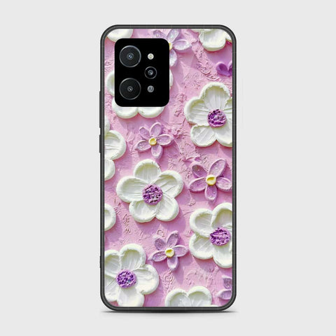 Realme C31 Cover - Floral Series - Design 4 - Purple & White - HQ Premium Shine Durable Shatterproof Case