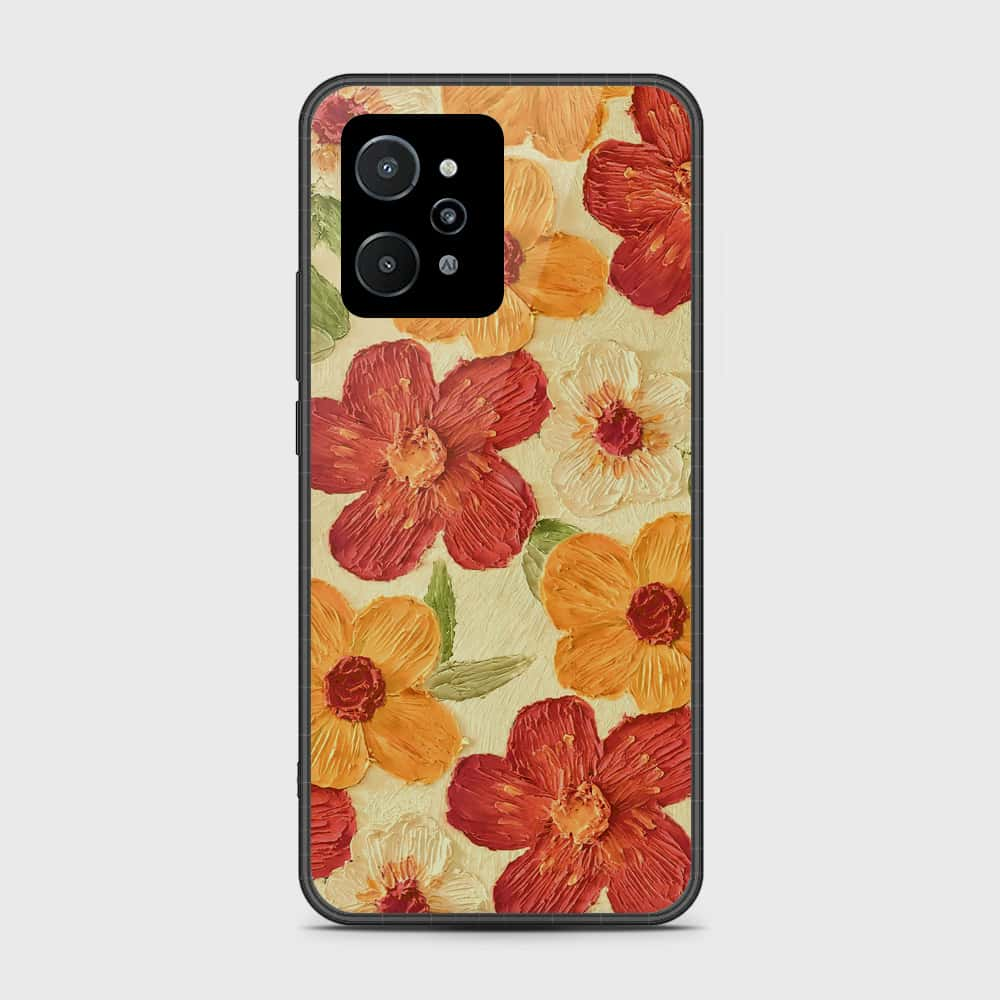 Realme C31 Cover - Floral Series - Design 6 - Red & Orange - HQ Premium Shine Durable Shatterproof Case