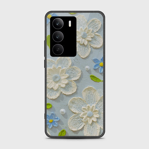 Realme C75 Cover - Floral Series - Design 3 - Sky Blue - HQ Premium Shine Durable Shatterproof Case