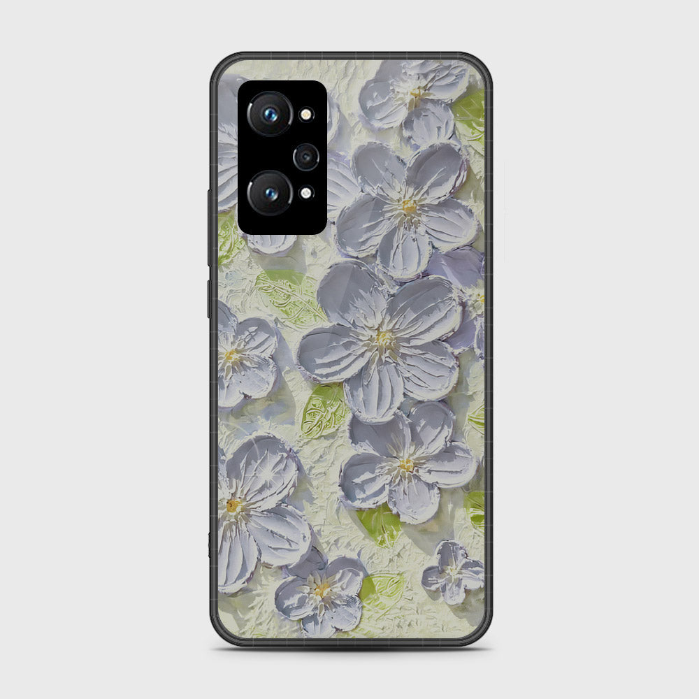 Realme GT Neo 2 Cover - Floral Series - Design 12 - Grey & Green - HQ Premium Shine Durable Shatterproof Case