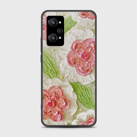 Realme GT Neo 2 Cover - Floral Series - Design 13 - Offwhite & Green - HQ Premium Shine Durable Shatterproof Case