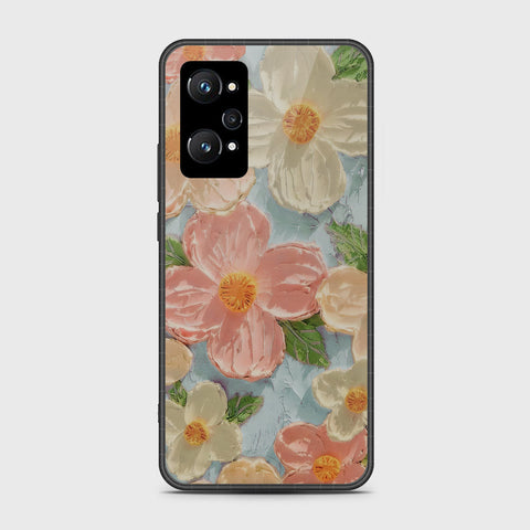 Realme GT Neo 2 Cover - Floral Series - Design 16 - Cyan & Pink - HQ Premium Shine Durable Shatterproof Case