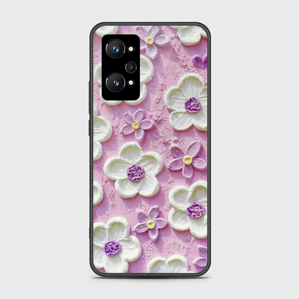 Realme GT Neo 2 Cover - Floral Series - Design 4 - Purple & White - HQ Premium Shine Durable Shatterproof Case