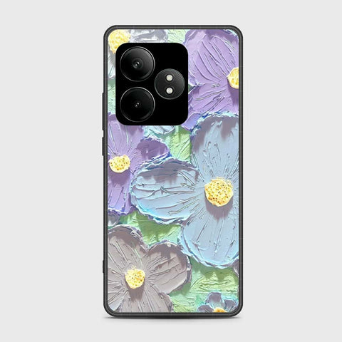 Realme GT Neo 6 SE Cover - Floral Series - Design 1 - Purple & Aqua - HQ Premium Shine Durable Shatterproof Case