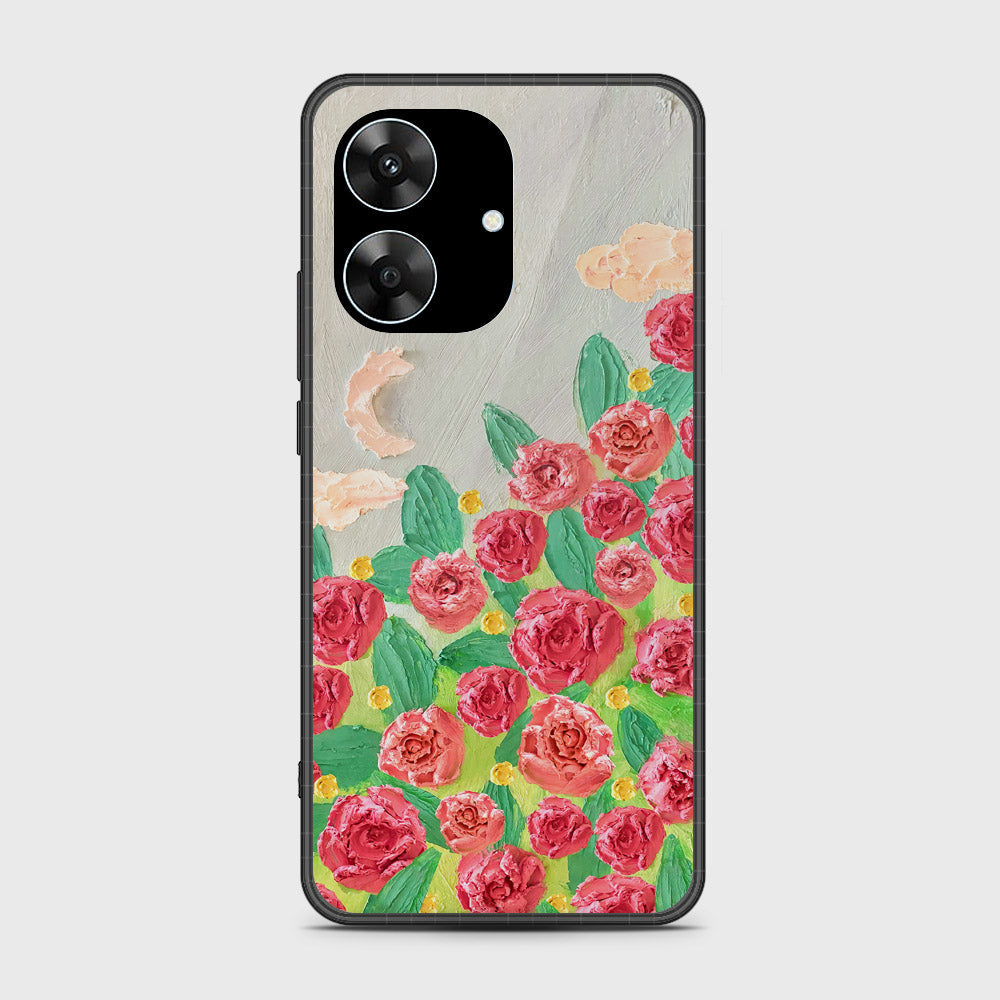 Realme Narzo N61 Cover - Floral Series - Design 10 - Red & Green - HQ Premium Shine Durable Shatterproof Case