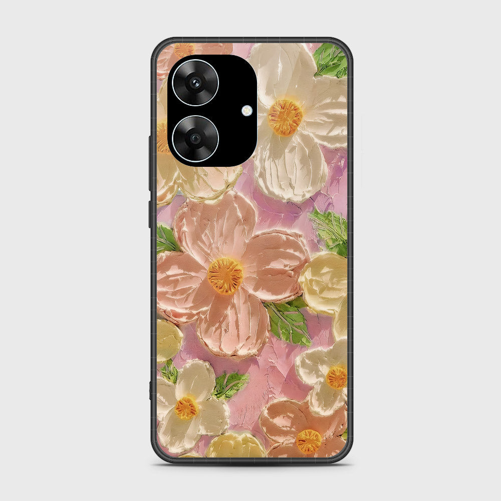 Realme Note 60 Cover - Floral Series - Design 11 - White & Green - HQ Premium Shine Durable Shatterproof Case