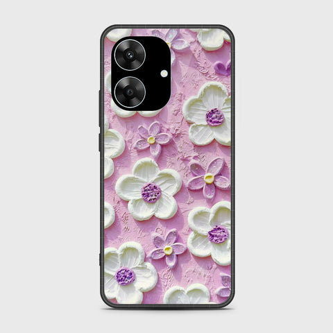 Realme Narzo N61 Cover - Floral Series - Design 4 - Purple & White - HQ Premium Shine Durable Shatterproof Case