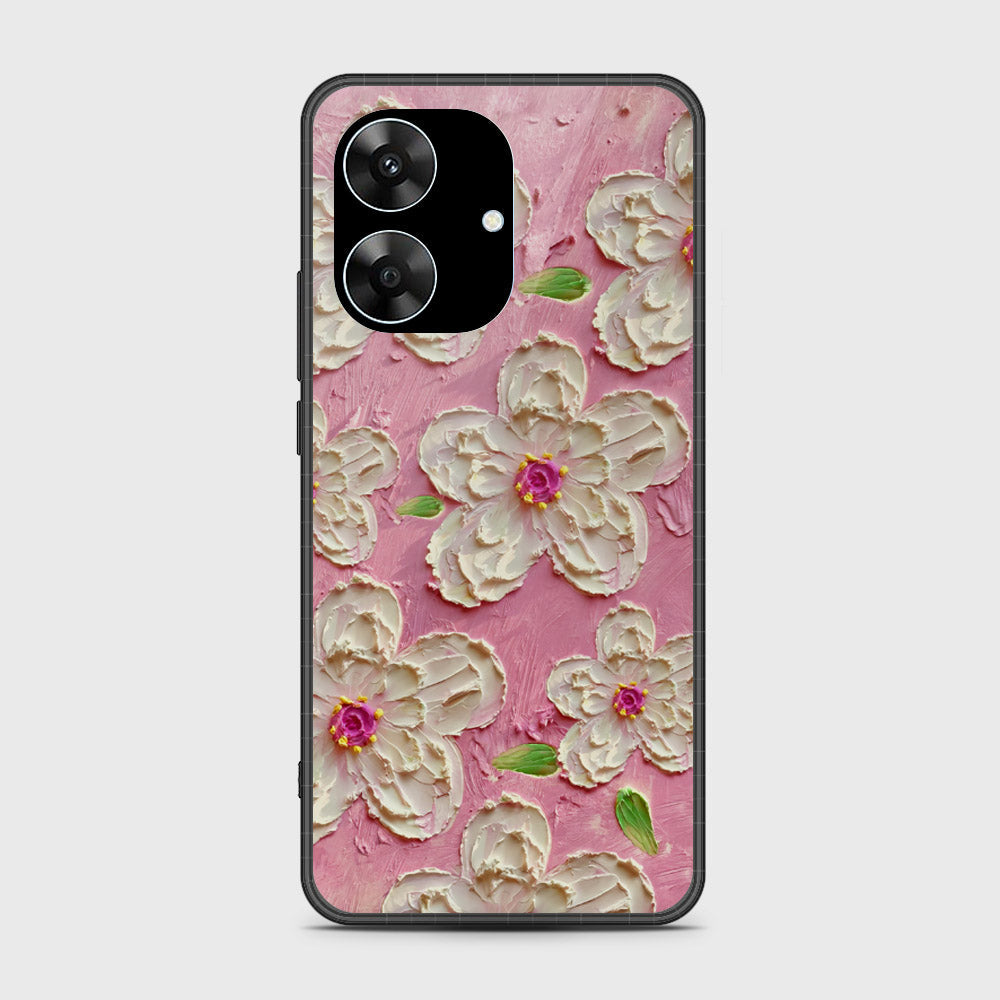 Realme Note 60 Cover - Floral Series - Design 5 - Pink & White - HQ Premium Shine Durable Shatterproof Case