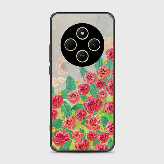 Xiaomi Poco C75 Cover - Floral Series - Design 10 - Red & Green - HQ Premium Shine Durable Shatterproof Case