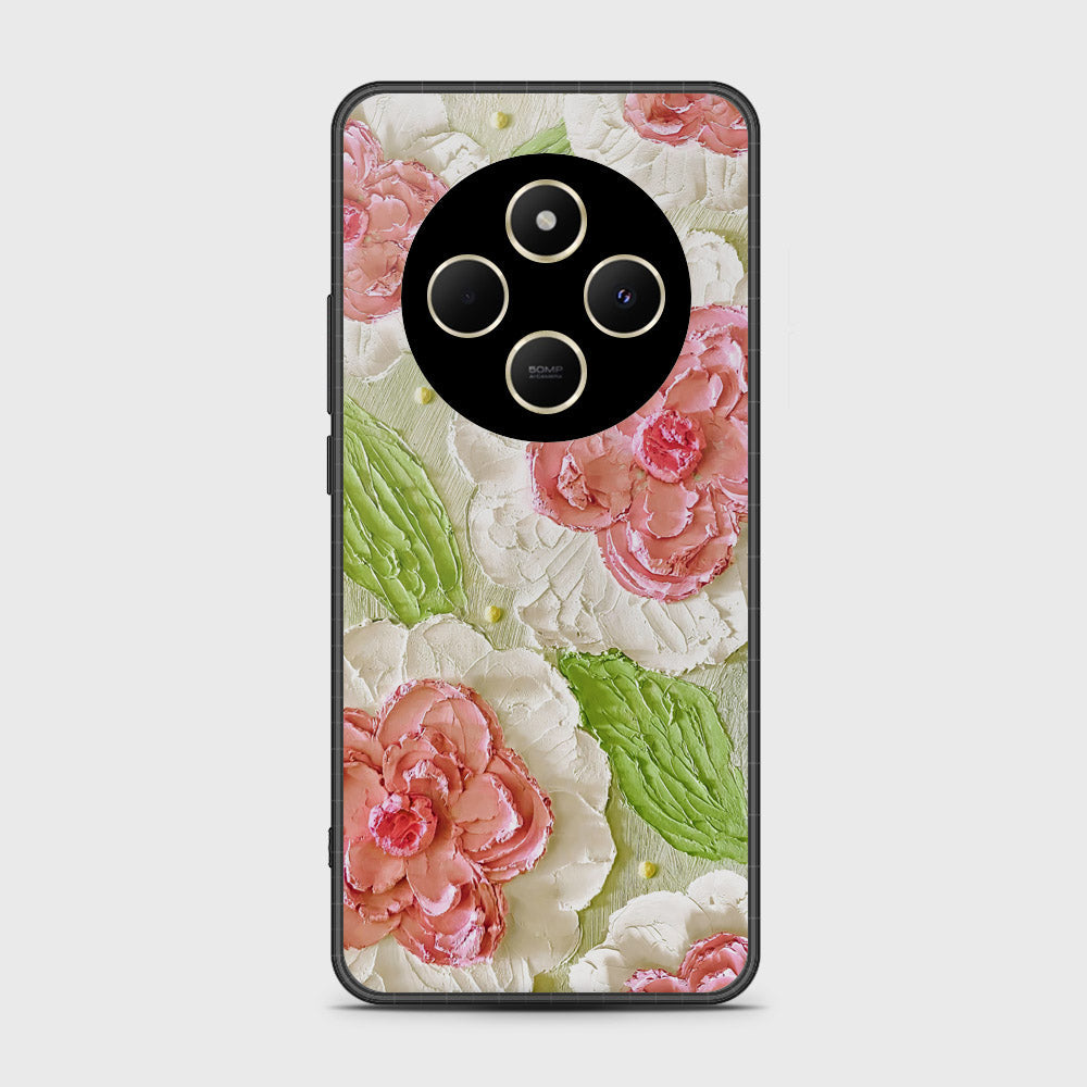 Xiaomi Redmi 14R Cover - Floral Series - Design 13 - Offwhite & Green - HQ Premium Shine Durable Shatterproof Case