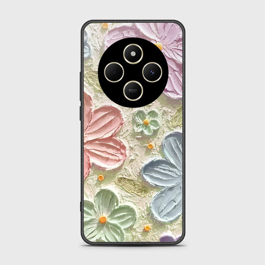 Xiaomi Poco C75 Cover - Floral Series - Design 15 - Blue & Green - HQ Premium Shine Durable Shatterproof Case