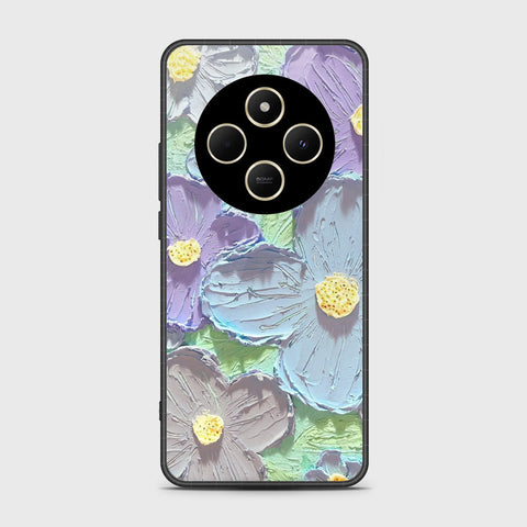 Xiaomi Poco C75 Cover - Floral Series - Design 1 - Purple & Aqua - HQ Premium Shine Durable Shatterproof Case