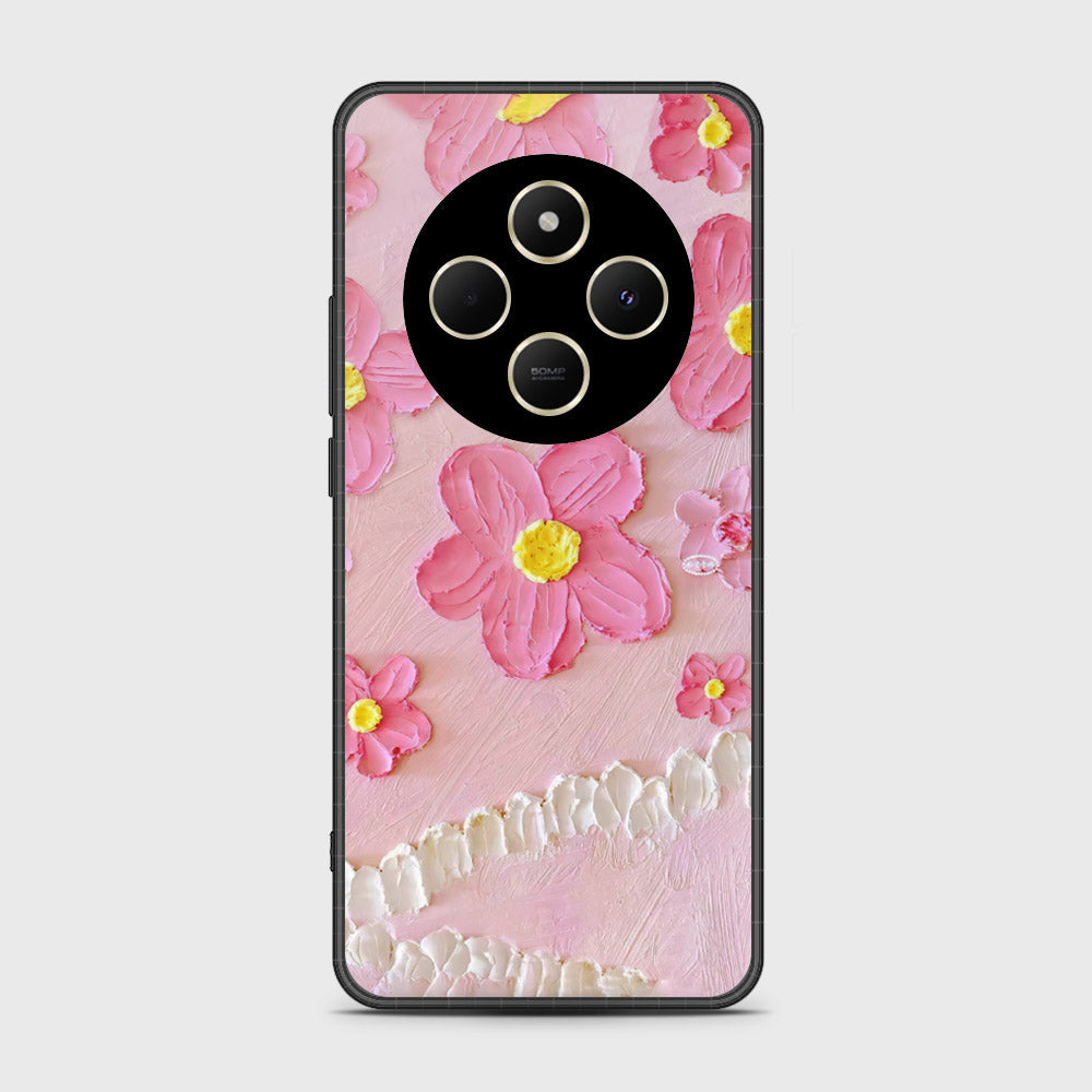 Xiaomi Poco C75 Cover - Floral Series - Design 2 - Pink - HQ Premium Shine Durable Shatterproof Case