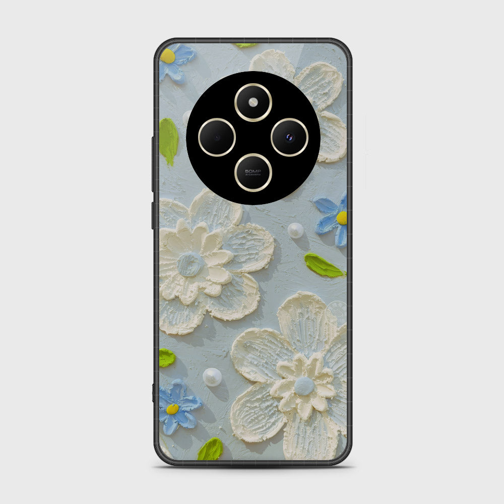 Xiaomi Redmi 14R Cover - Floral Series - Design 3 - Sky Blue - HQ Premium Shine Durable Shatterproof Case