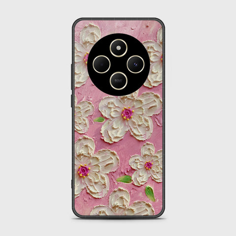 Xiaomi Poco C75 Cover - Floral Series - Design 5 - Pink & White - HQ Premium Shine Durable Shatterproof Case