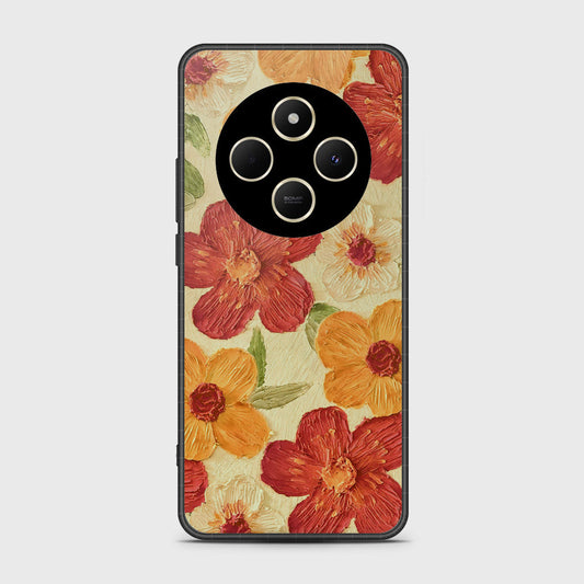 Xiaomi Redmi 14R Cover - Floral Series - Design 6 - Red & Orange - HQ Premium Shine Durable Shatterproof Case