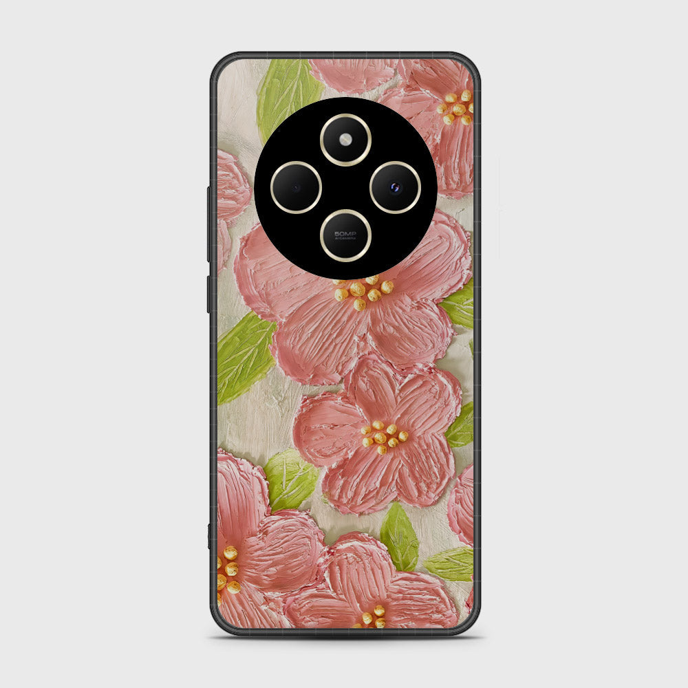 Xiaomi Poco C75 Cover - Floral Series - Design 9 - Pink & Green - HQ Premium Shine Durable Shatterproof Case