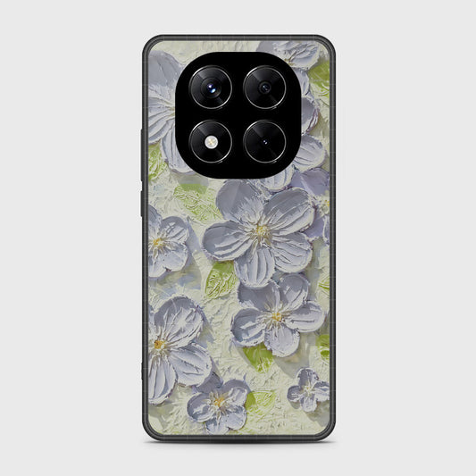 Xiaomi Redmi Note 14 Pro 5G Cover - Floral Series - Design 12 - Grey & Green - HQ Premium Shine Durable Shatterproof Case