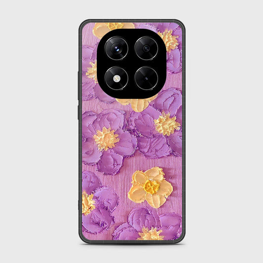 Xiaomi Redmi Note 14 Pro 5G Cover - Floral Series - Design 8 - Purple & Yellow - HQ Premium Shine Durable Shatterproof Case