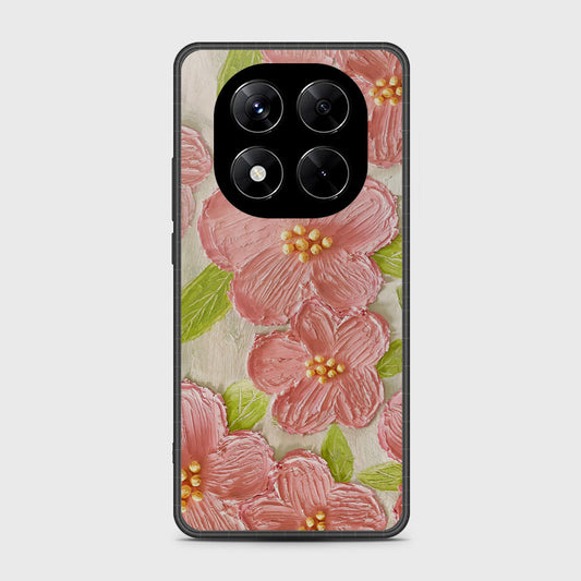 Xiaomi Redmi Note 14 Pro 5G Cover - Floral Series - Design 9 - Pink & Green - HQ Premium Shine Durable Shatterproof Case