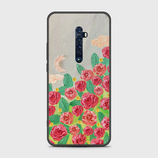 Oppo Reno 2 Cover - Floral Series - Design 10 - Red & Green - HQ Premium Shine Durable Shatterproof Case