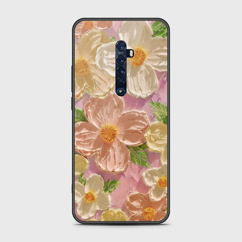 Oppo Reno 2 Cover - Floral Series - Design 11 - White & Green - HQ Premium Shine Durable Shatterproof Case