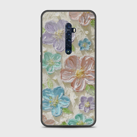 Oppo Reno 2 Cover - Floral Series - Design 14 - Blue & Purple - HQ Premium Shine Durable Shatterproof Case