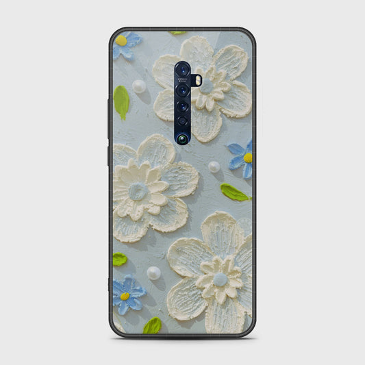 Oppo Reno 2 Cover - Floral Series - Design 3 - Sky Blue - HQ Premium Shine Durable Shatterproof Case