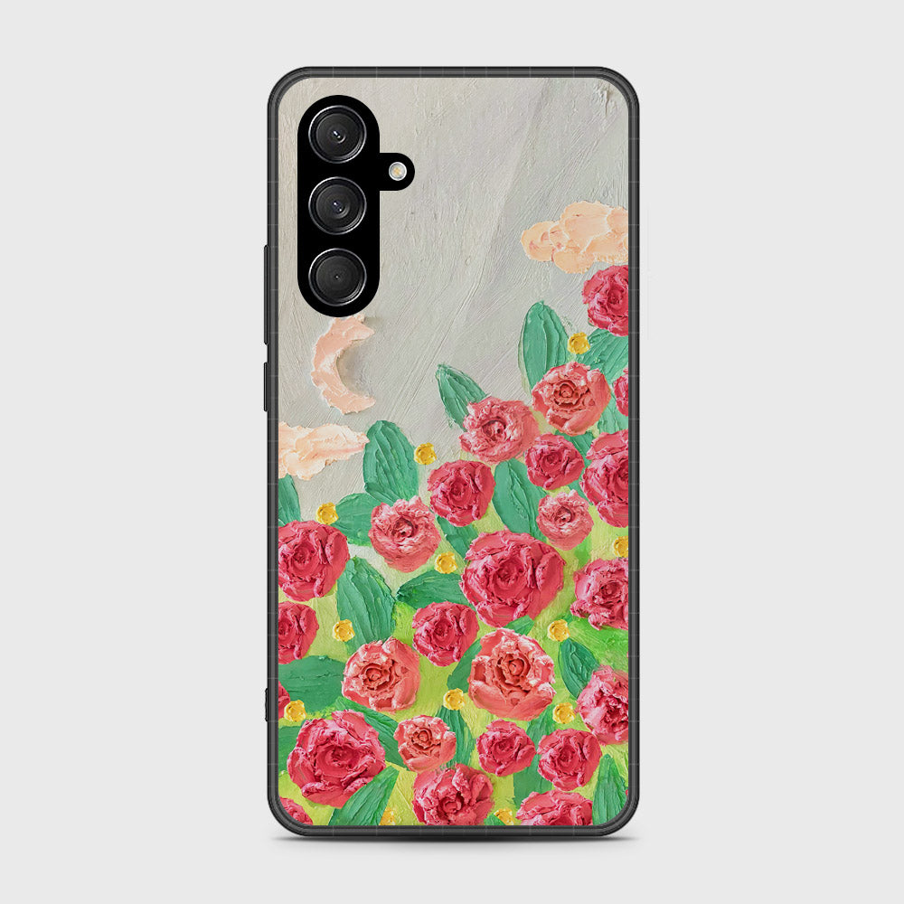 Samsung Galaxy A56 Cover - Floral Series - Design 10 - Red & Green - HQ Premium Shine Durable Shatterproof Case