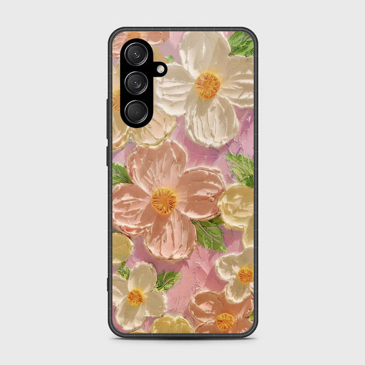 Samsung Galaxy C55 Cover - Floral Series - Design 11 - White & Green - HQ Premium Shine Durable Shatterproof Case