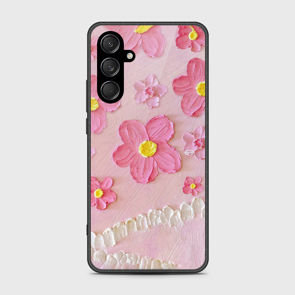 Samsung Galaxy C55 Cover - Floral Series - Design 2 - Pink - HQ Premium Shine Durable Shatterproof Case