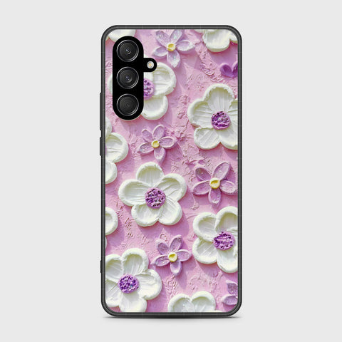 Samsung Galaxy C55 Cover - Floral Series - Design 4 - Purple & White - HQ Premium Shine Durable Shatterproof Case