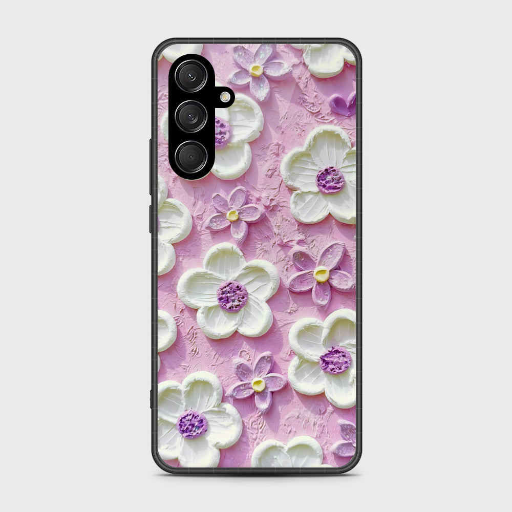 Samsung Galaxy A56 Cover - Floral Series - Design 4 - Purple & White - HQ Premium Shine Durable Shatterproof Case