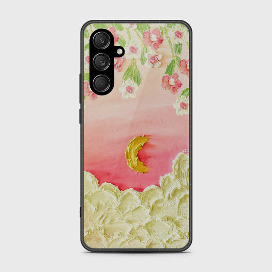 Samsung Galaxy M55 Cover - Floral Series - Design 7 - Pink & Yellow - HQ Premium Shine Durable Shatterproof Case