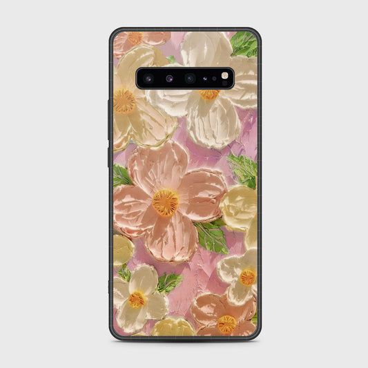 Samsung Galaxy S10 5G Cover - Floral Series - Design 11 - White & Green - HQ Premium Shine Durable Shatterproof Case