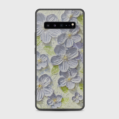 Samsung Galaxy S10 5G Cover - Floral Series - Design 12 - Grey & Green - HQ Premium Shine Durable Shatterproof Case