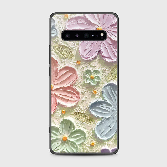 Samsung Galaxy S10 5G Cover - Floral Series - Design 15 - Blue & Green - HQ Premium Shine Durable Shatterproof Case