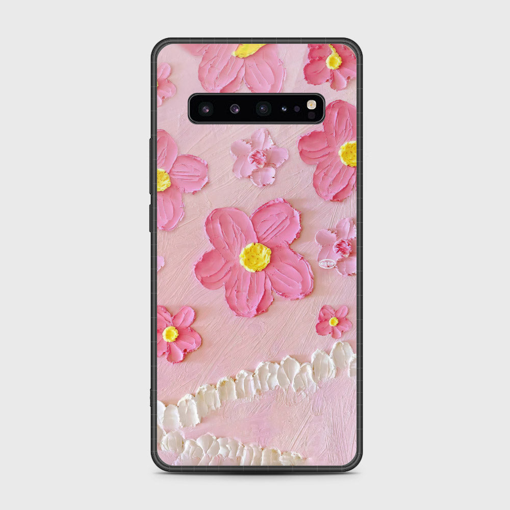 Samsung Galaxy S10 5G Cover - Floral Series - Design 2 - Pink - HQ Premium Shine Durable Shatterproof Case