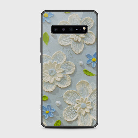 Samsung Galaxy S10 5G Cover - Floral Series - Design 3 - Sky Blue - HQ Premium Shine Durable Shatterproof Case