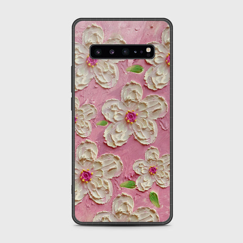 Samsung Galaxy S10 5G Cover - Floral Series - Design 5 - Pink & White - HQ Premium Shine Durable Shatterproof Case