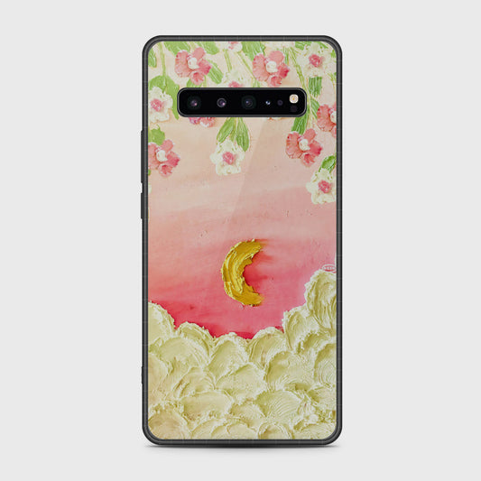 Samsung Galaxy S10 5G Cover - Floral Series - Design 7 - Pink & Yellow - HQ Premium Shine Durable Shatterproof Case