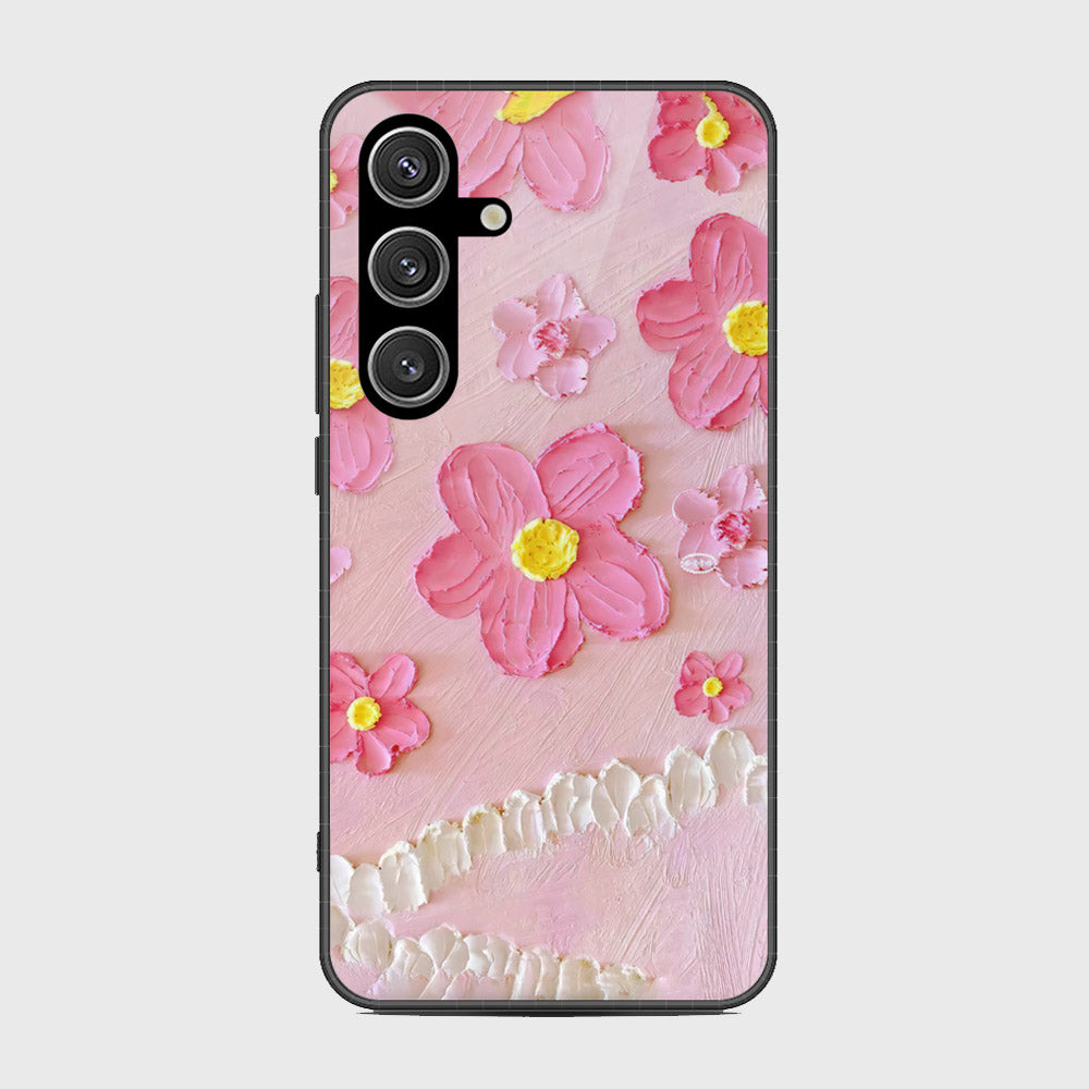 Samsung Galaxy S25 Cover - Floral Series - Design 2 - Pink - HQ Premium Shine Durable Shatterproof Case