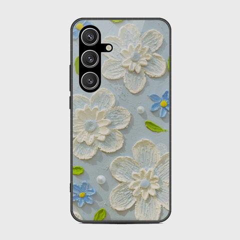 Samsung Galaxy S25 Cover - Floral Series - Design 3 - Sky Blue - HQ Premium Shine Durable Shatterproof Case